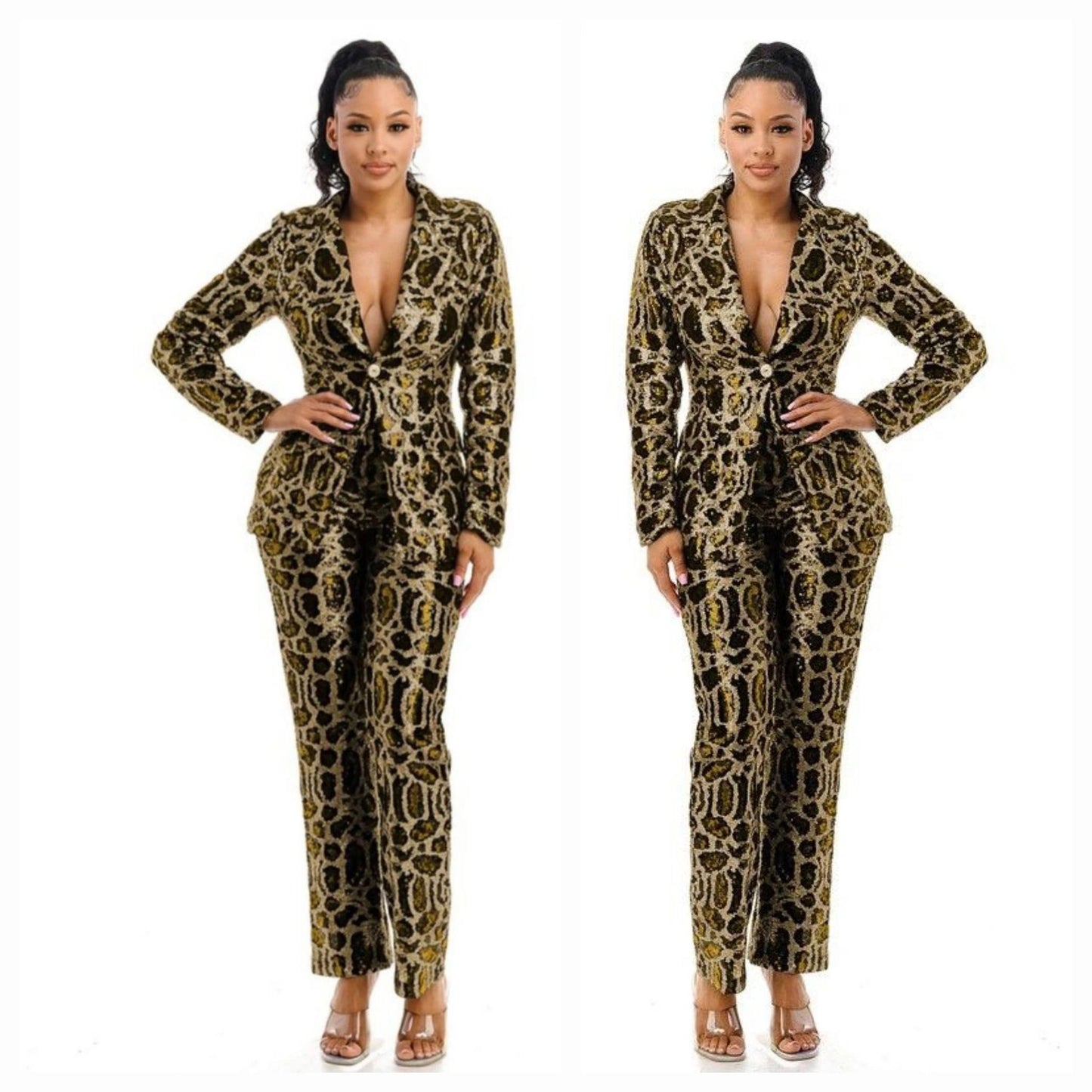 Fierce Elegance Sequins Blazer & Pant Suit